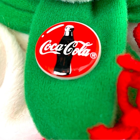 Coca Cola Polar Bear with Green Scarf with tag and Coca Cola bottle - Picture 4 of 6